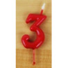 Vela 6cm N3 Vermelho