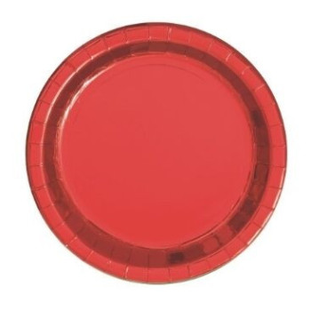 Pratos 20 cm Encarnado Metalizado