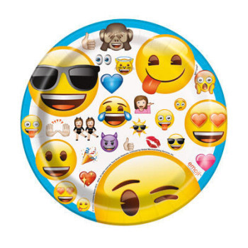 8 Pratos 20 cm Emoji