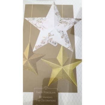 Decoração Conj. 3 estrelas Dourado
