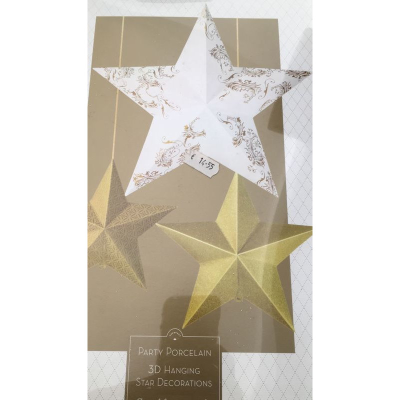 Decoração Conj. 3 estrelas Dourado