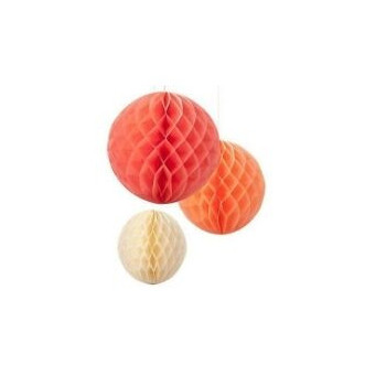 3 leques de papel Blush Mix