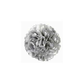 Pompons papel prata