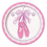 8 Pratos Bailarina Rosa 17 cm