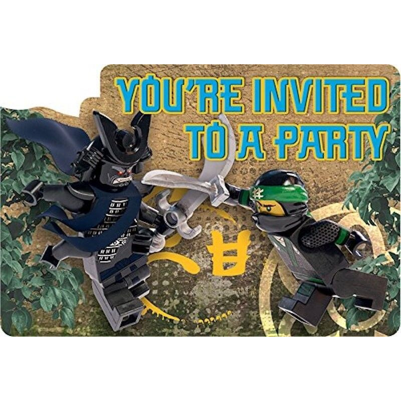 8 convites lego ninjago