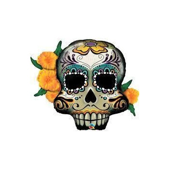Balão Foil Caveira Mexicana Qualatex 96cm