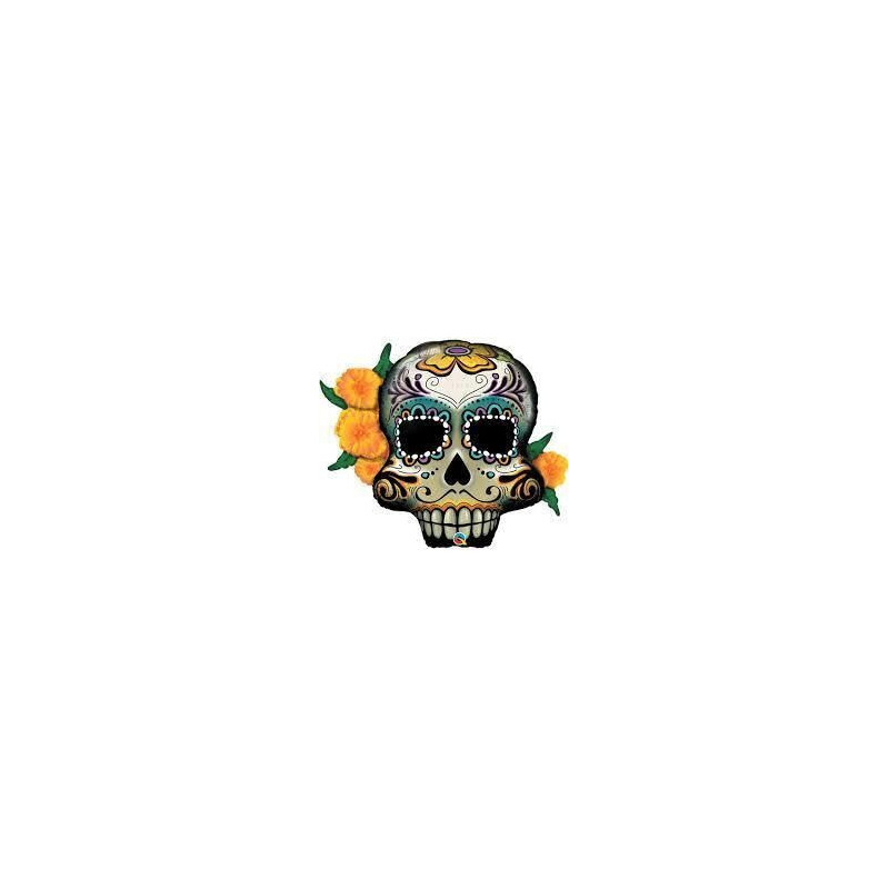 Balão Foil Caveira Mexicana Qualatex 96cm