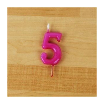 Vela 6cm N5  Rosa Choque