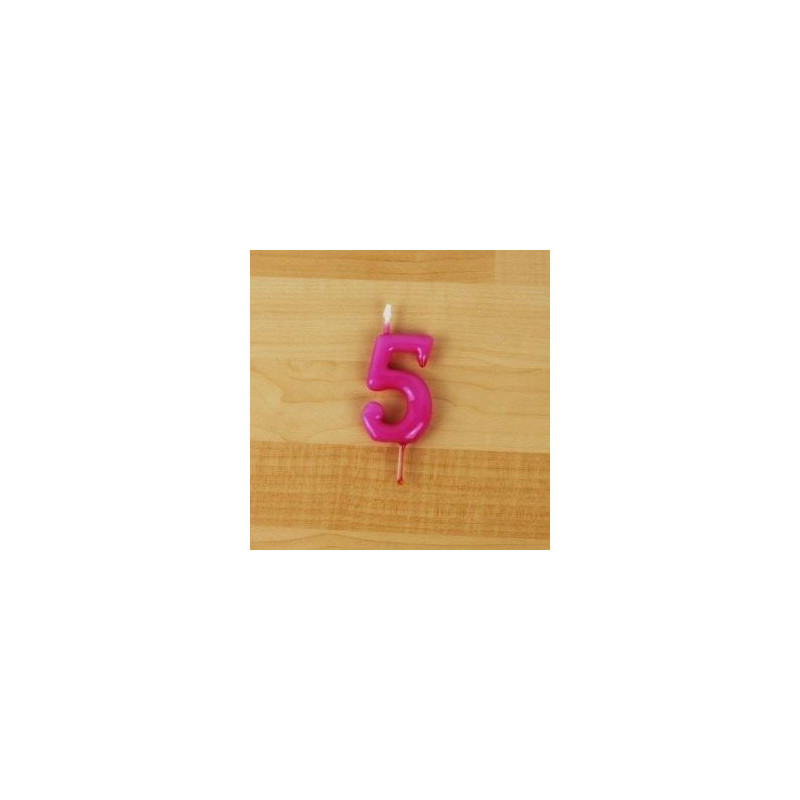 Vela 6cm N5  Rosa Choque