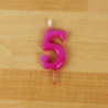 Vela 6cm N5  Rosa Choque