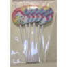 6 palhinhas de papel unicornio