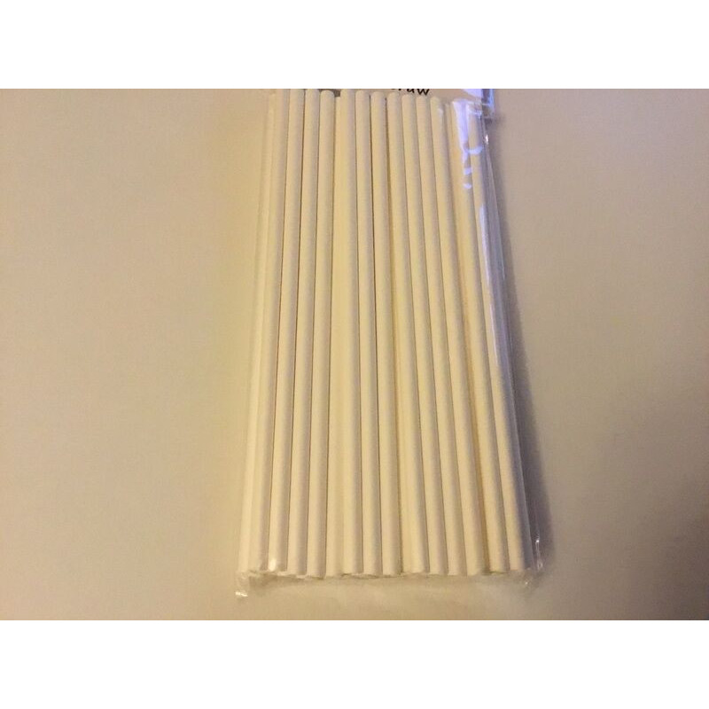 50 palhinhas papel 197mm branco