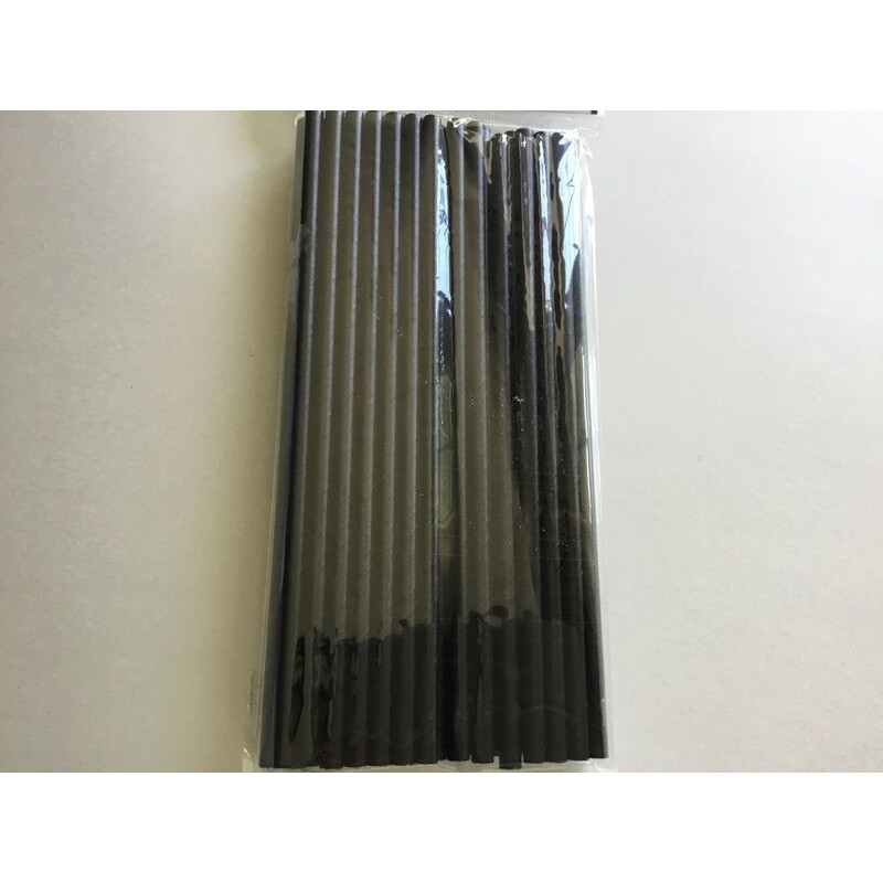 50 palhinhas papel 197mm preto