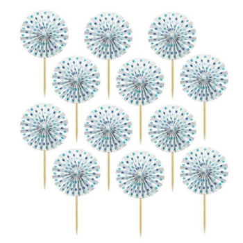12 Palitos Leque Azul