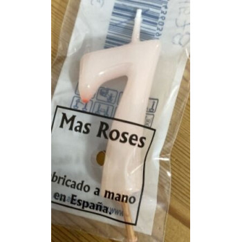 Vela 6cm N7  Rosa Bébé