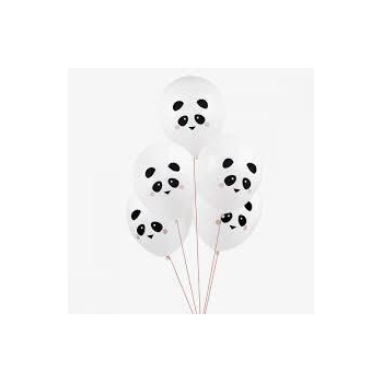 5 balões latex impressos mini panda