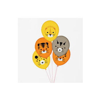 5 balões impressos mini felinos