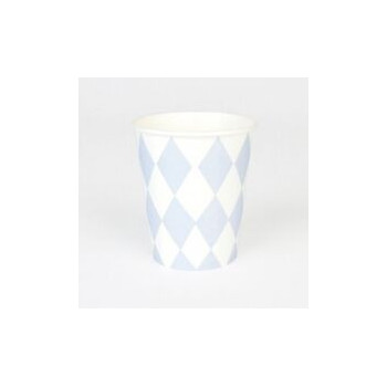 8 copos Light Blue Diamonds