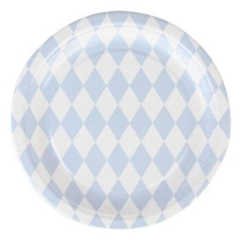 8 pratos 23 cm light Blue Diamonds