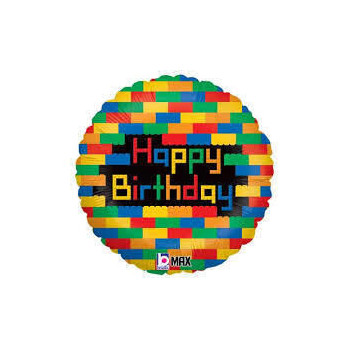 Balão Foil lego Happy Birthday 46cm