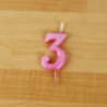 Vela 6cm N3  Rosa Bébé