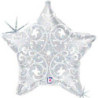 Balão estrela Holografico Prata 53cm
