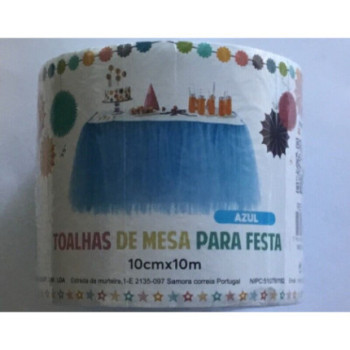Folho tule para festas 10cmx10m azul