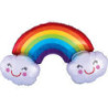 Balão Foil Supershape Arco Iris Nuvens 93x55cm