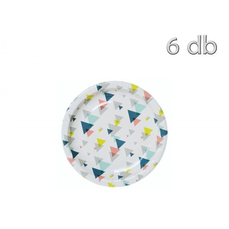 Pratos Triângulos coloridos 18cm (6 peças)