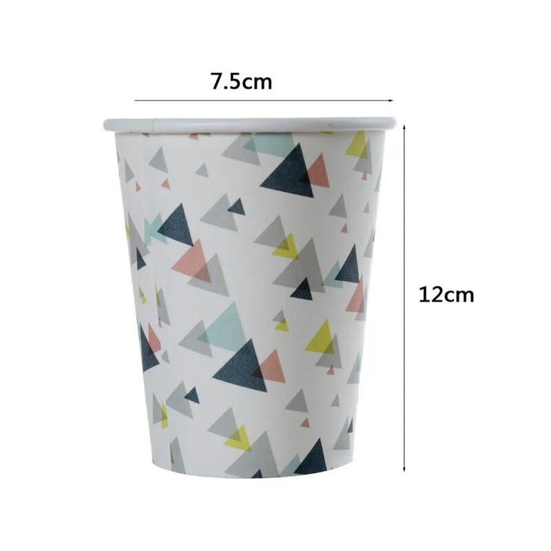 Copos  triângulos coloridos (6 peças)