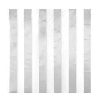 16 Guardanapos 33X33 cm  Riscas Prateado Metalizado