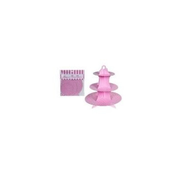 Suporte para Bolos Rosa Claro Bolas