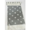Toalha mesa prata bolas brancas 108x180 cm