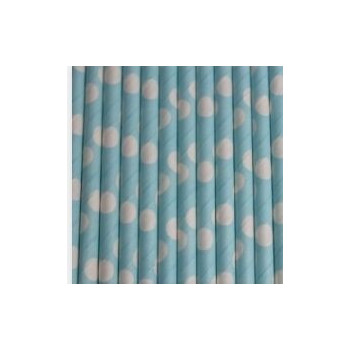 Palhinhas Azul Bolas Brancas