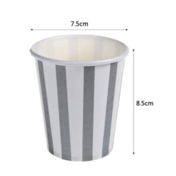 Copos Prata Riscas Brancas