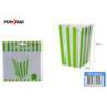 Caixas Pipocas Verde Riscas 6 unidades