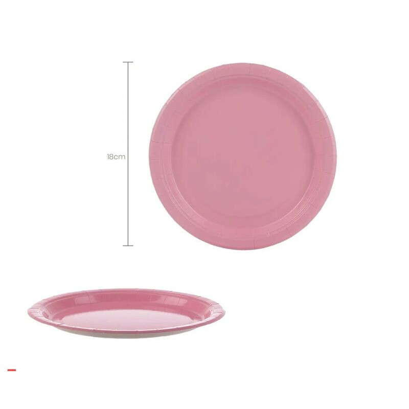 Pratos Lisos Rosa Pequenos 6 unidades