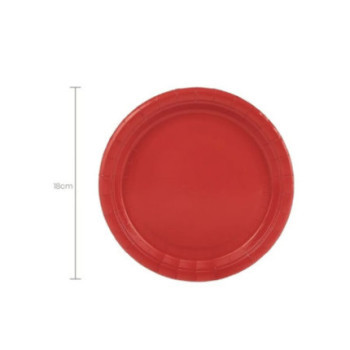 6 Pratos Lisos Vermelho 18cm