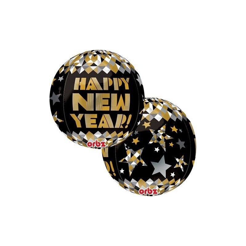Balão Foil Happy New Year Gold Patterns