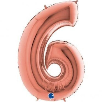 Balão Foil Rose Gold Nº 6 40
