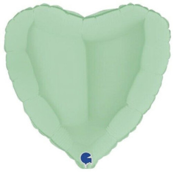 Balão Coração Verde Pastel 18