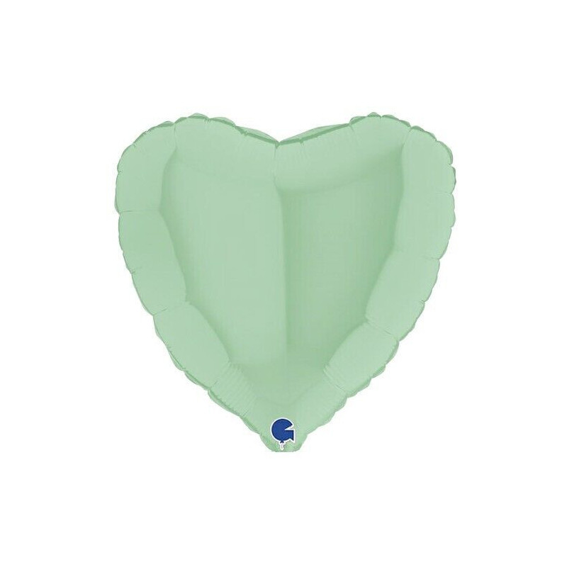 Balão Coração Verde Pastel 18