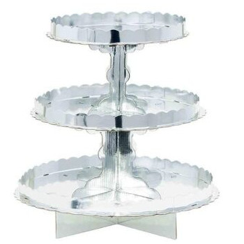 Stand Cupcakes 3 andares 29cm Prateado