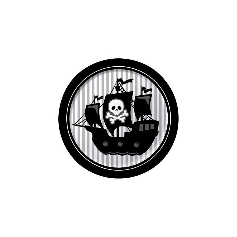 8 Pratos papel Piratas