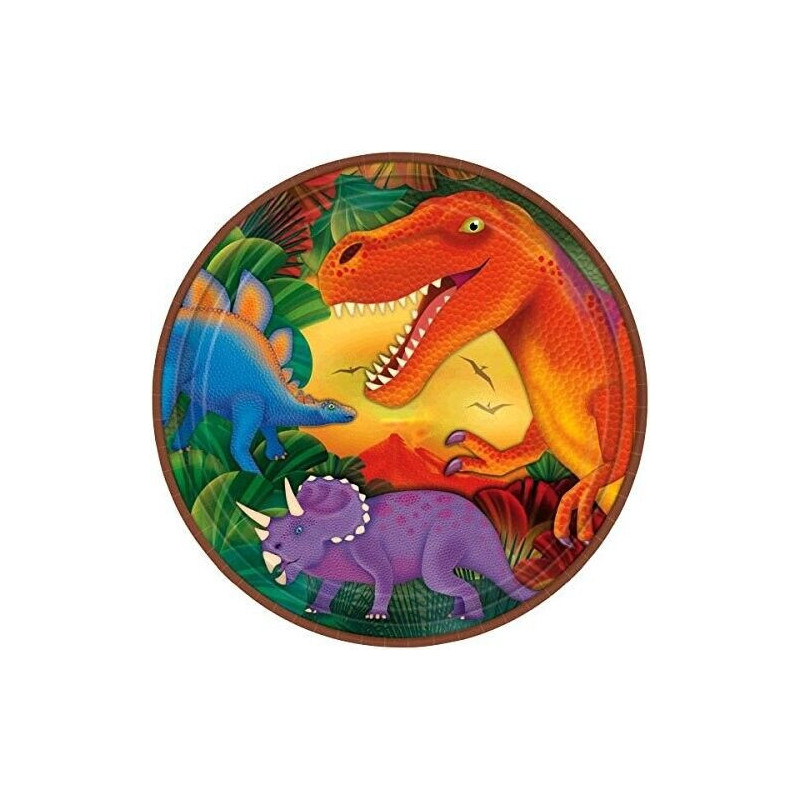 8 pratos 18 cm dinossauros