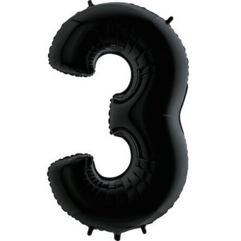 Balão Foil nº 3 Preto Grab 40