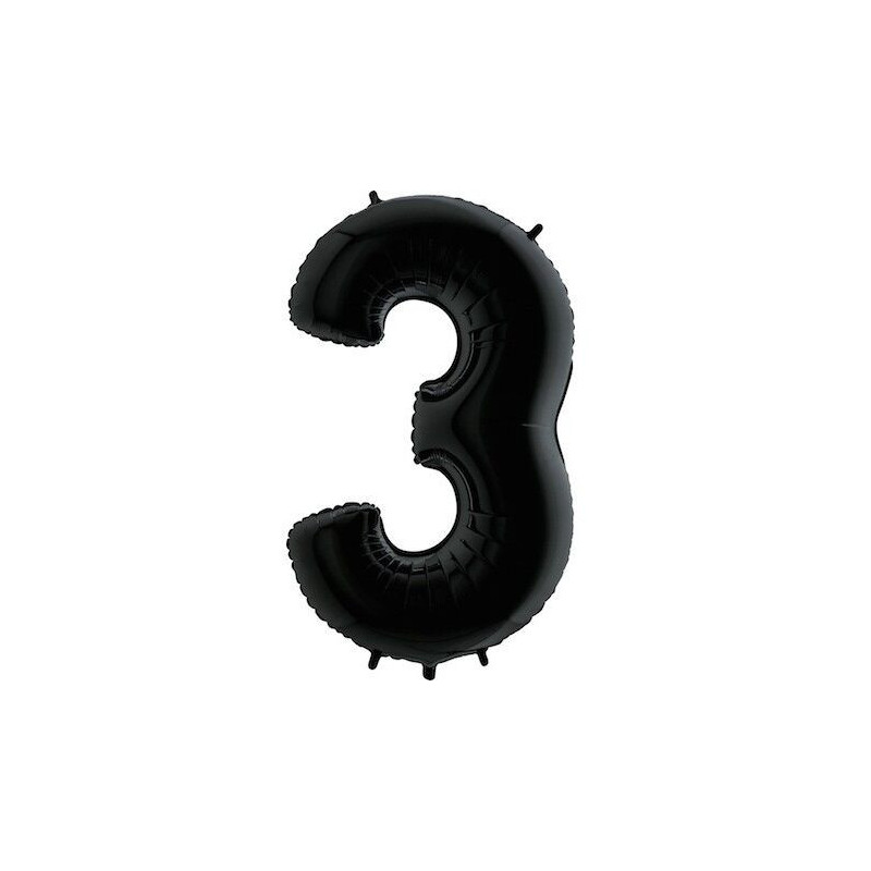 Balão Foil nº 3 Preto Grab 40