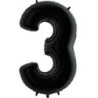 Balão Foil nº 3 Preto Grab 40