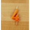 Vela Aniversário nº4- 6cm Laranja