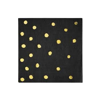 guardanapos pequenos black and gold foil
